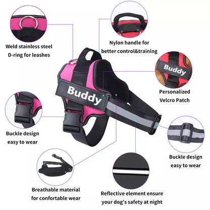 Personalized No-Pull Dog Harness – Reflective & Comfy for All Breeds